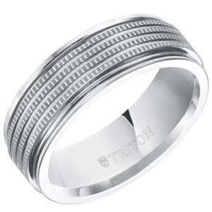 White Tungsten Carbide 7.5mm Wedding Band