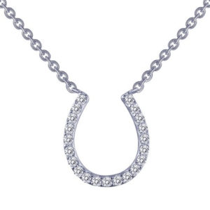 Sterling Silver Simulated Diamond Pendant with 18" Chain