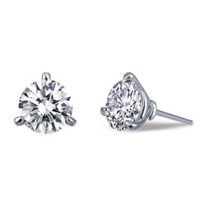 Sterling Silver 7mm Simulated Diamond Earrings