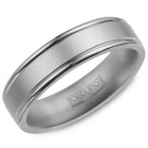 6mm Titanium Wedding Band with Brushed Center and Polished Edges
