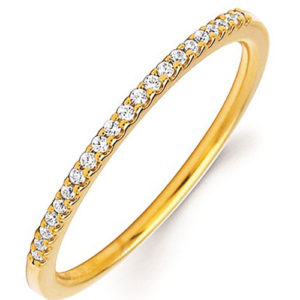14K Yellow Gold 1/10 tw Diamond Stackable Ring