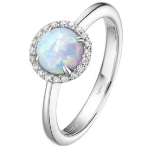 Lafonn Sterling Silver Created Opal & Simulated Diamond Ring