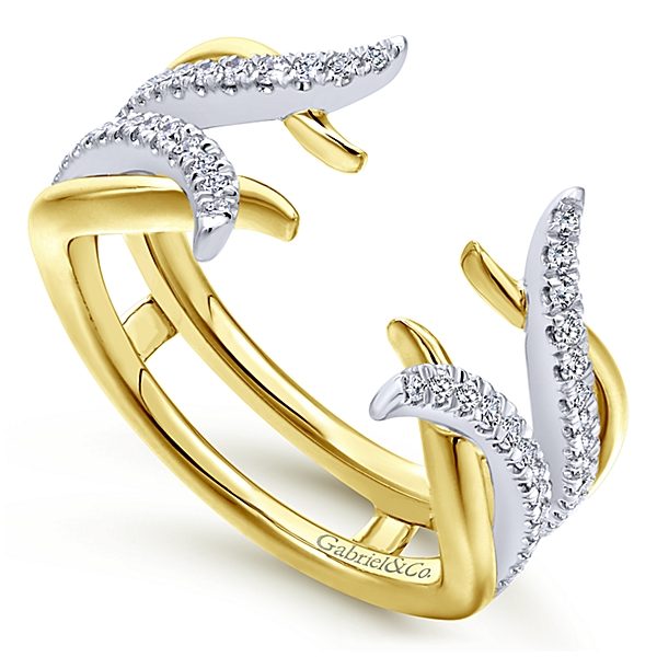 Gabriel yellow gold and diamond ring