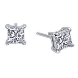 Lafonn Sterling Silver Simulated Diamond Princess Cut Earrings