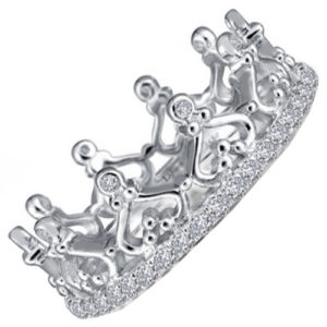 Sterling Silver Simulated Diamond Crown Ring