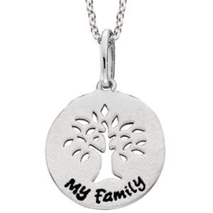 Necklace Sterling Silver Family Tree Pendant, with 18" Chain