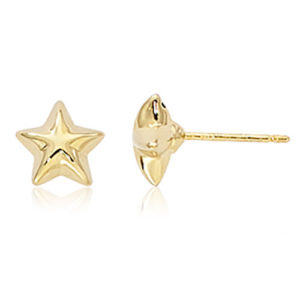 14K Yellow Gold Star Earrings