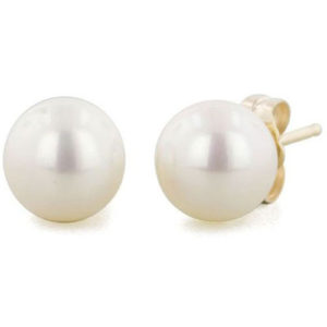 14K Yellow Gold 5mm Pearl Earrings