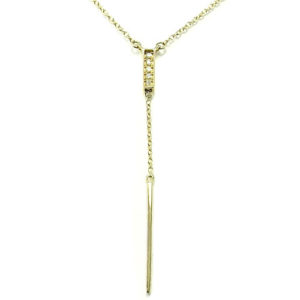 14K Yellow Gold "Y" Diamond 18" Necklace