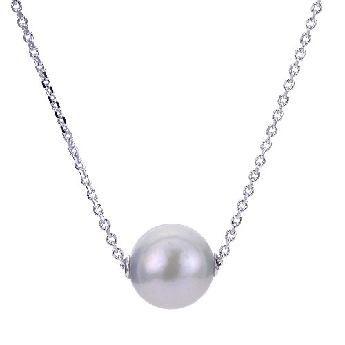 Sterling Silver necklace with a 14 mm pearl