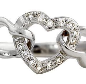 10k White Gold .20 Carat Total Weight Open Heart Ring