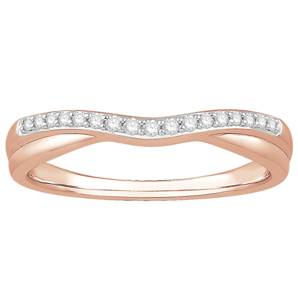 14k Rose Gold .10 ct tw Diamond Curve Band