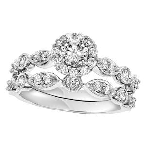14k White Gold 1/4 ct tw Prong Set Scallop Matching Band Only