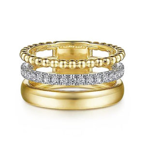 Gabriel & Co. 14k Two-Tone .36 cttw Diamond Wide Band Ring