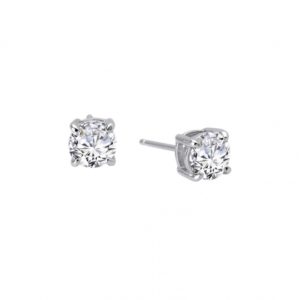 Sterling Silver 2 ct tw Simulated Diamond 4 prong Round Stud Earrings