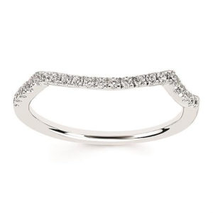 14k White Gold .17 ct tw Diamond Silhouette Band