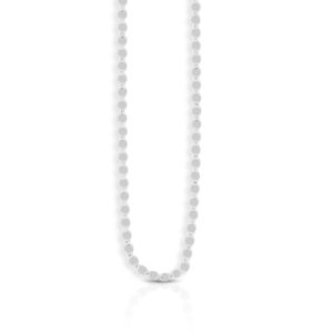 14k White Gold 2.2 mm Oval Mirror 18" Necklace