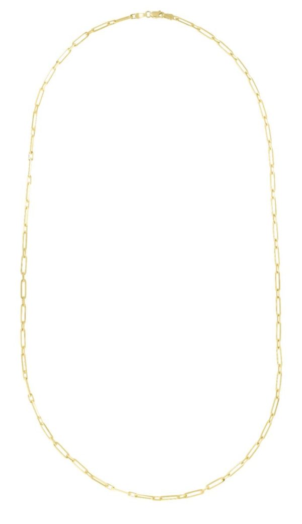14k Yellow Gold 18" 2.8 mm Paperclip Link Bracelet