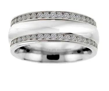 14K White Gold Chanel Band - Westwood Jewelers