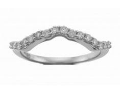 14k White Gold .33 ct tw Round Brilliant Cut Matching Band