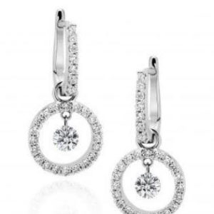 14k White Gold .38 ct tw Floating Diamond Earrings