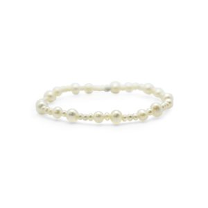 Stia Sterling Silver Classy & Comfortable Silver Stretch - Champagne Bubbles Pearl