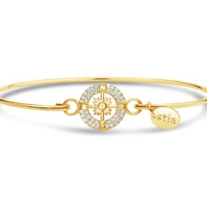 Stia Sterling Silver Gold Plated PAV ICON Bracelet - Compass