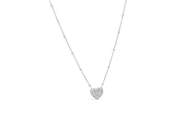 Stia Sterling Silver Charm & Chain Necklace - Pave Heart