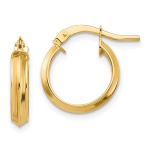 14k Yellow Gold 3mm High Polished Tiny Hoops