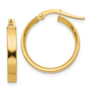 14k Yellow Gold 3mm High Polished Tiny Hoops