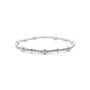 Stia Sterling Silver Diamond Cut Beaded Bracelet