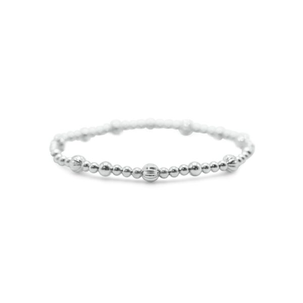 Stia Sterling Silver Diamond Cut Beaded Bracelet