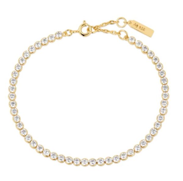 Ania Haie Sterling Silver Gold Plated Bezel Set Bracelet