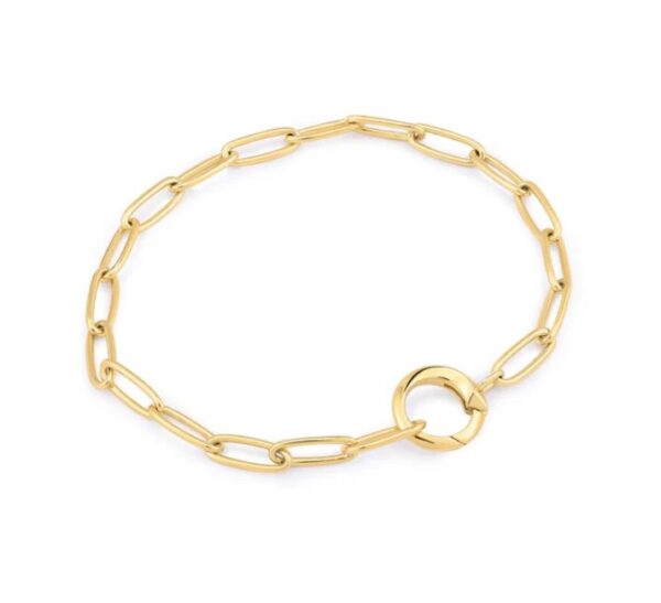 Ania Haie Sterling Silver Gold Plated Link Charm Connector Bracelet