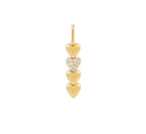 Ania Haie Sterling Silver Gold Plated Heart Bar Charm