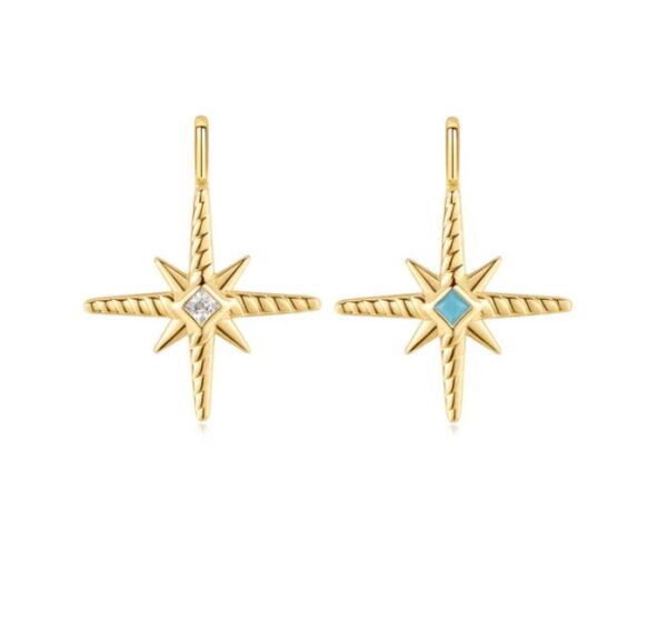 Ania Haie Sterling Silver Gold Plated Turquois Star Charm