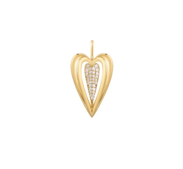 Ania Haie Sterling Silver Gold Plated Sculpted Heart Charm