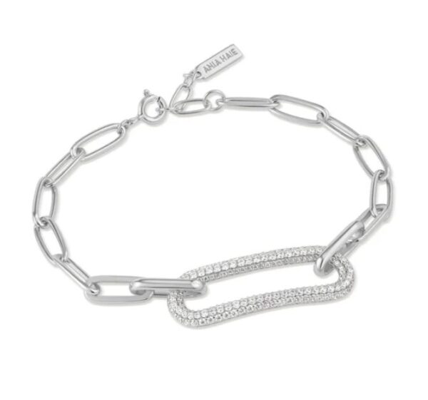 Ania Haie Sterling Silver Pave Link Bracelet