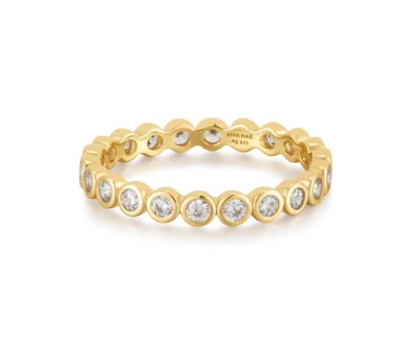 Ania Haie Sterling Silver Gold Plated Bezel Set Ring