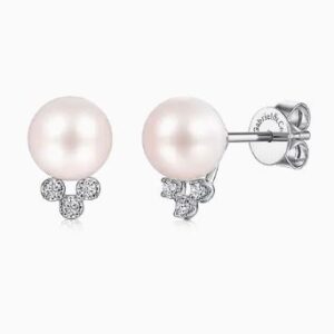 Gabriel & Co. 14k White Gold Diamond and Pearl Stud Earrings