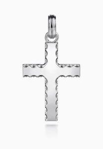 Gabriel & Co. Sterling Silver Cross Pendant with Beveled Trim