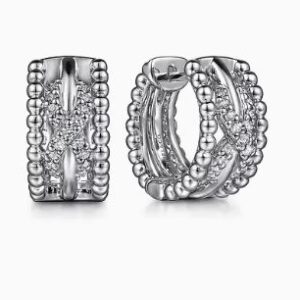 Gabriel & Co. Sterling Silver Twisted Bujukan Huggie Earrings