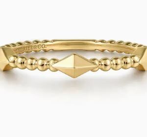 Gabriel & Co. 14k Yellow Gold Plain Gold Bujukan Pyramid Classic Ladies Ring