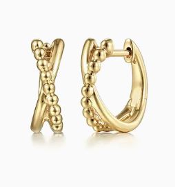 Gabriel & Co. 14k Yellow Gold Bujukan Twisted Huggie Earrings