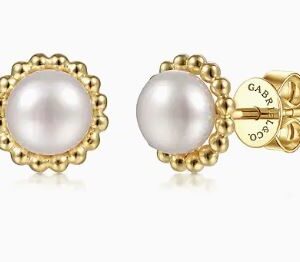 Gabriel & Co. 14k Yellow Gold Bujukan Pearl Stud Earrings