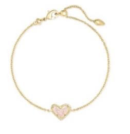 Kendra Scott Sterling Silver Gold Plated Iridescent Ari Heart Bracelet