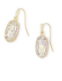Kendra Scott Sterling Silver Lee Gold Plated Dichroic Glass Dangle Earrings