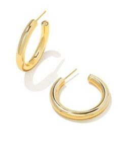 Kendra Scott Sterling Silver Gold Plated Collette Tube Hoops