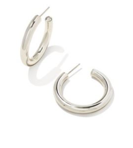 Kendra Scott Sterling Silver Rhodium Plated Collette Tube Hoops