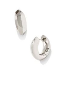 Kendra Scott Sterling Silver Rhodium Polished Metal Mikki Huggie Earrings